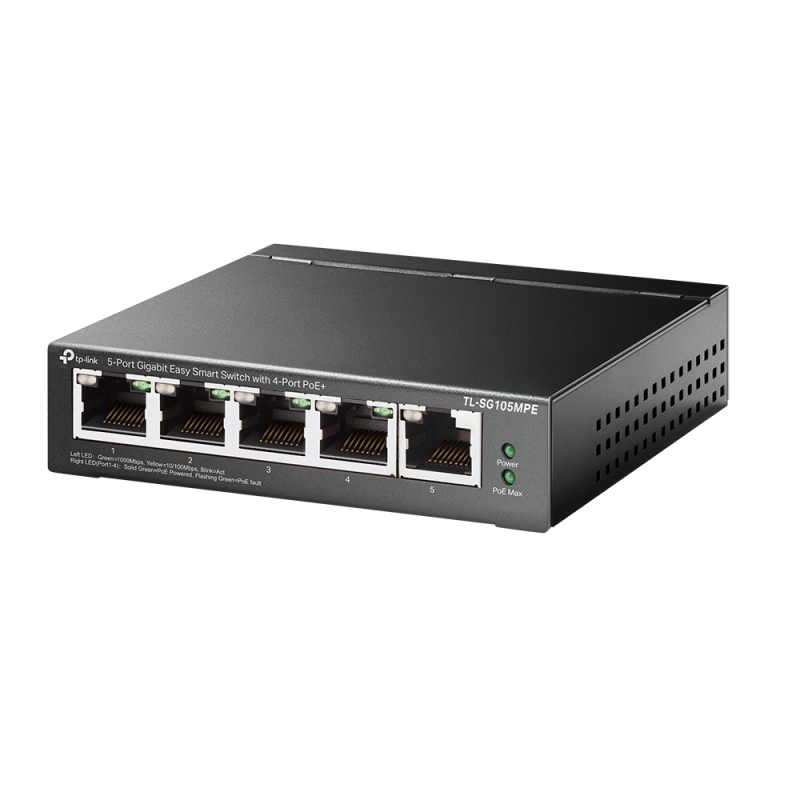 TP-Link TL-SG105MPE, Easy Smart Switch, 120W, 5xRJ45 Port, Fanless, 3 Year Warranty