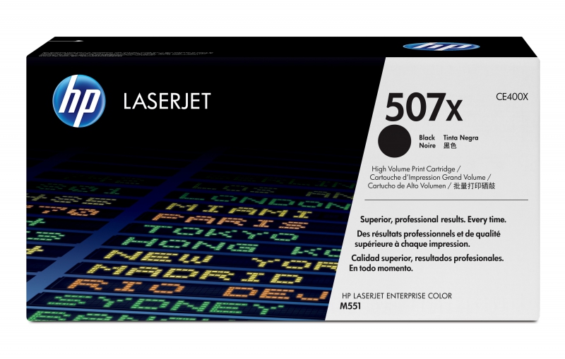 HP CE400X, 507X Black high yield Laserjet Toner Cartridge