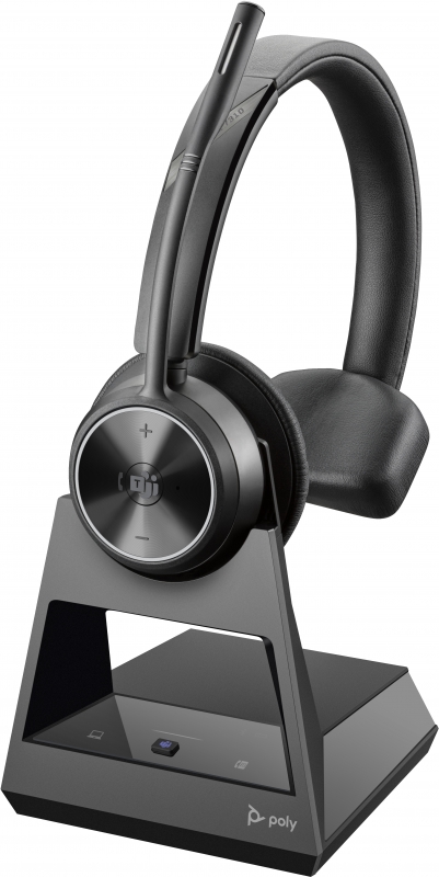 HP/Poly 8L575AA, Savi 7310 MS, Wireless Mono Headset, Charging Stand, D400 Dongle, USB-A, Black, 2 Year Warranty