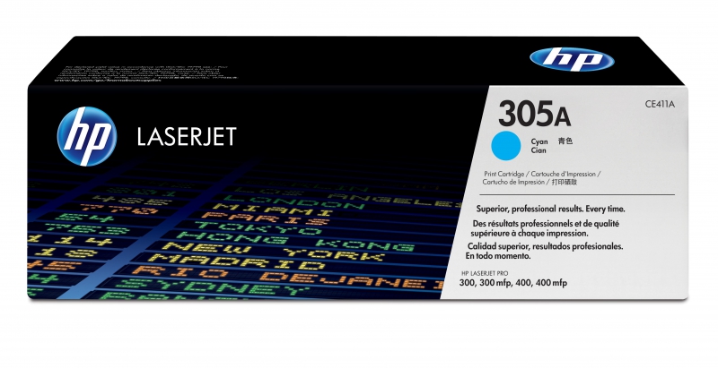 HP CE411A, Cyan Toner Cartridge - 2,600 pages