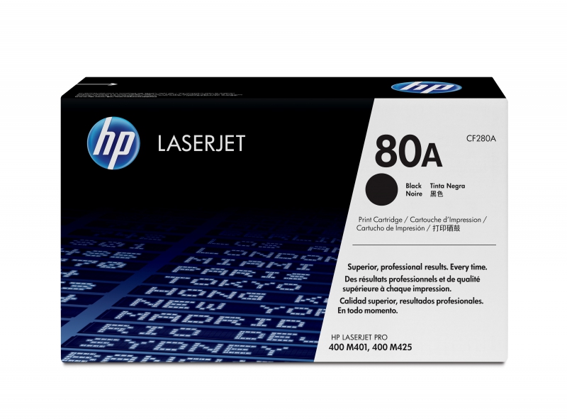 HP CF280A, 80A Black Toner Cartridge for LaserJet Pro M401