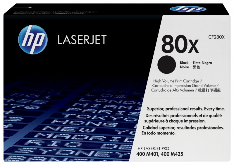 HP CF280X, 80X Black Laserjet Toner Cartridge