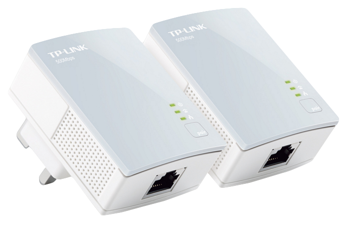 TP-Link TL-PA411 KIT AV600 Nano Powerline Adapter Starter Kit HomePlug AV 1x100Mbps LAN 300m Range Miniature Design Plug & Play, 3 YR Warranty