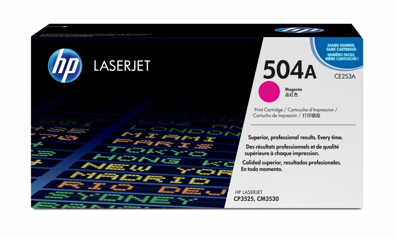 HP CE253A, 504A Magenta Laserjet Toner Cartridge