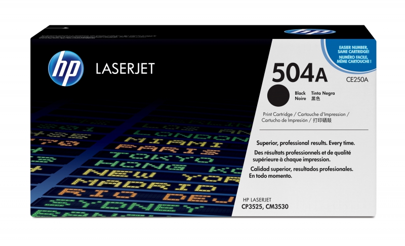 HP CE250A, 504A Black Toner Cartridge, 5000 Pages