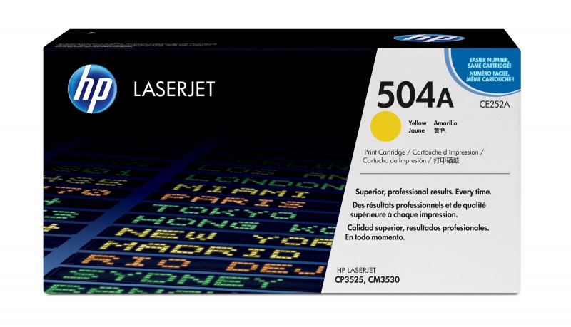 HP CE252A, 504A Yellow Laserjet Toner Cartridge