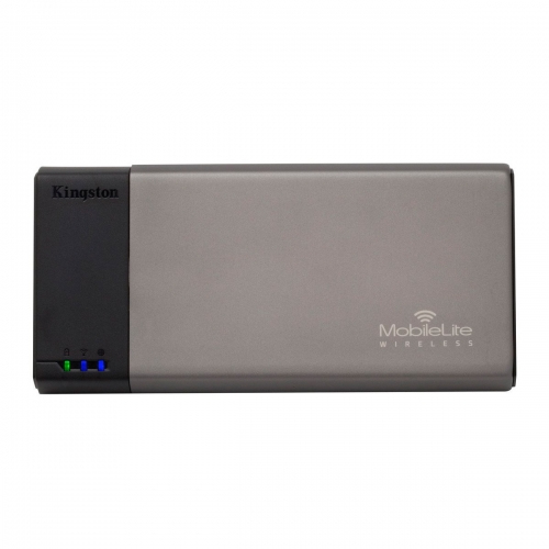 Kingston MLW221, MobileLite Wireless Flash Reader WI-FI  , Input: USB and SD (SDHC, SDXC and microSD (with included adapter) ),Wi-Fi 802.11g/n with WPA2, Battery built-in Li-Polymer 1800 mAh 3.7v, 1 Year Warranty