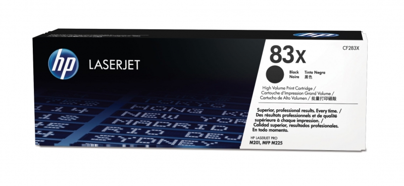 HP CF283X, 83X High Yield Black Original LaserJet Toner Cartridge  For Pro M201dw/M201N/MFP M225DN/M225DW, Page Yield 2200 Pages, 5 Years