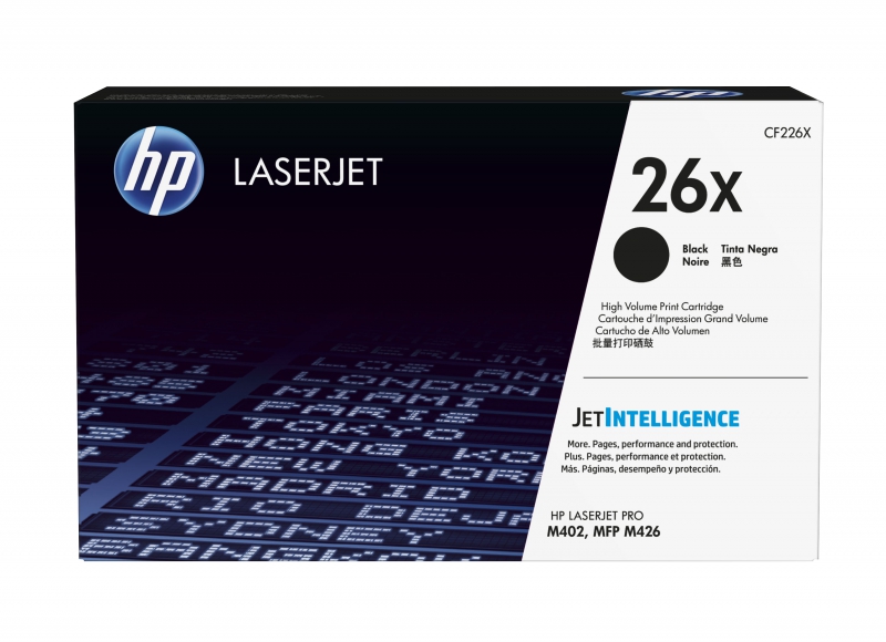 HP CF226X, 26X Black LaserJet Toner Cartridge, Compatible Model M402, M426 Series Printer