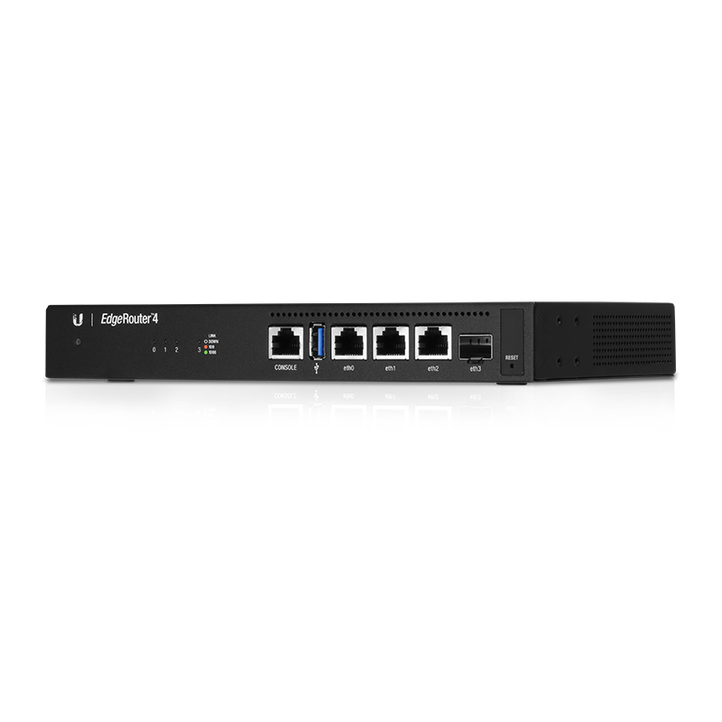 Ubiquiti ER-4, EdgeRouter 4 with 1GHz CPU (4 Cores) 1GB RAM and 3 x Gigabit Ethernet Ports plus 1 X SFP Port, 1 Year Warranty