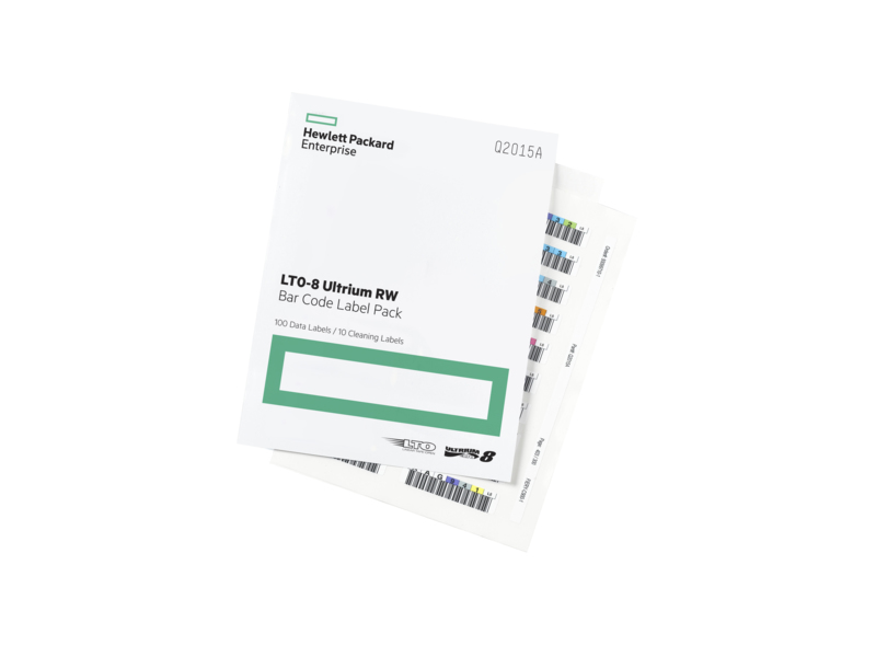 HPE Q2015A, LTO-8 Ultrium RW Bar Code Label Pack- bar code labels, 110 Sheet, 1 Year