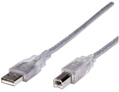 Astrotek AT-USB-AB-5M, USB 2.0 Printer Cable 5m, Type A Male to Type B Male Transparent Colour, 1 Year Warranty