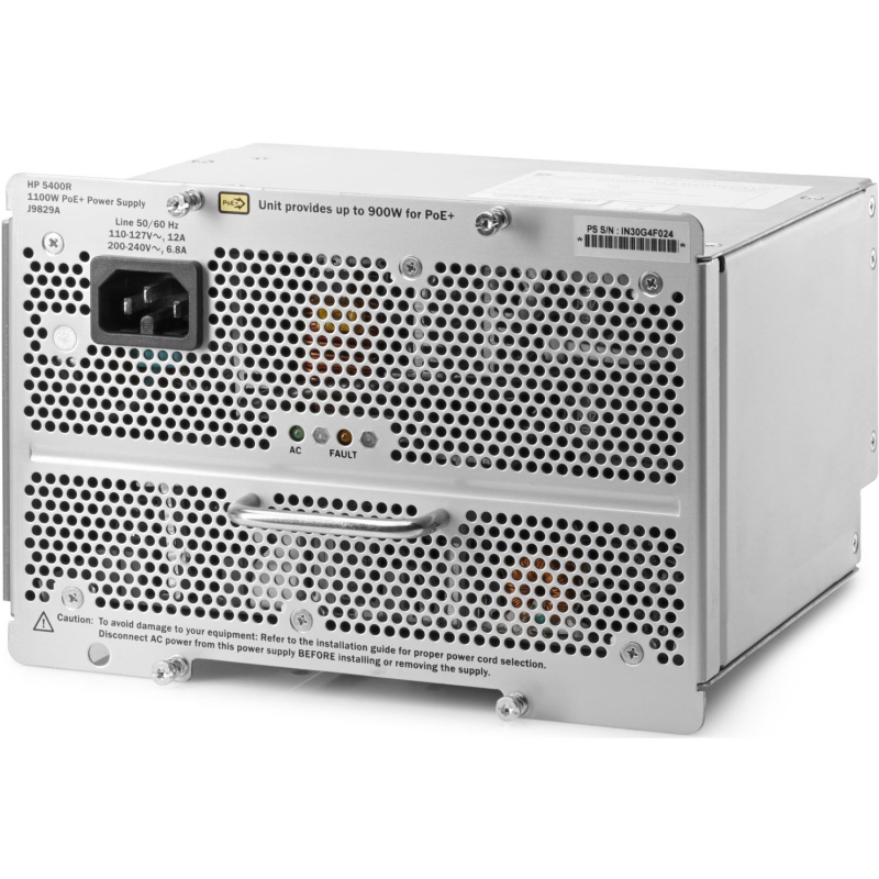 HP J9829A, 1100W Standard PoE+ Power Supply For 5400R Zl2 switch series, 1 Year
