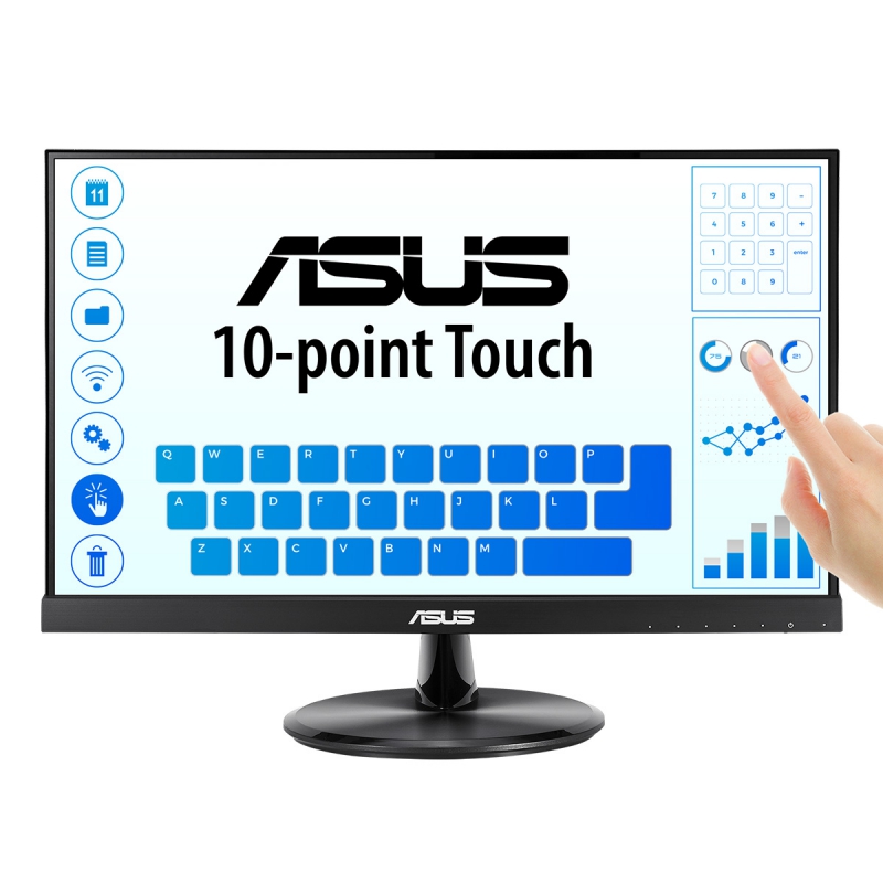 Asus VT229H, 21.5" IPS LED, Touch Screen, 1920x1080, 16:9, 5ms, 1xHDMI, 1xVGA, USB, Speakers, VESA, Adjustable Height, Tilt, 3 Year Warranty