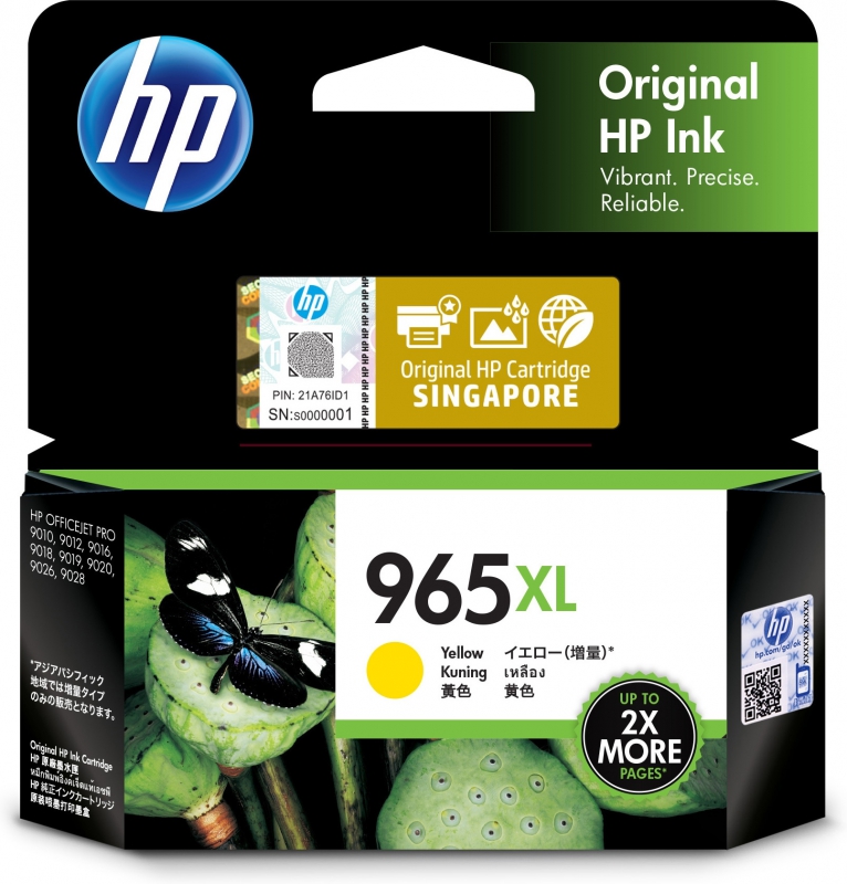 HP 3JA83AA, 965XL, Ink Cartridges, Page yield: 1600 pages, Yellow