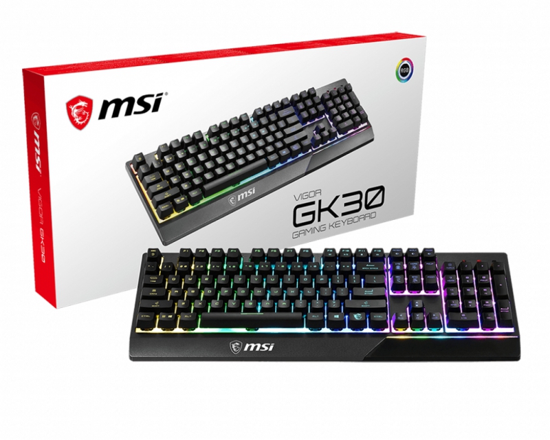 MSI Vigor GK30 Gaming Keyboard-Black, Cable length: 1.8m, 6 Key Rollover, RGB, 1 Year Warranty