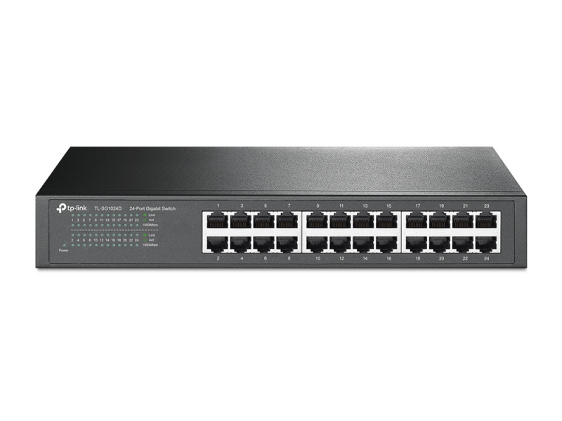 TP-Link TL-SG1024D 24-Port Gigabit Desktop/Rackmount Unmanaged Switch energy-efficient Supports MAC Plug & play 48Gbps Switching Capacity, 5 Year Warranty