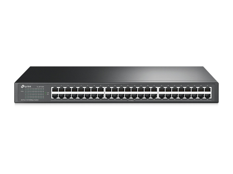 Tp-Link TL-SF1048, 48-port 10/100M Switch, 1U 19-inch rack-mountable steel case, 3 Years