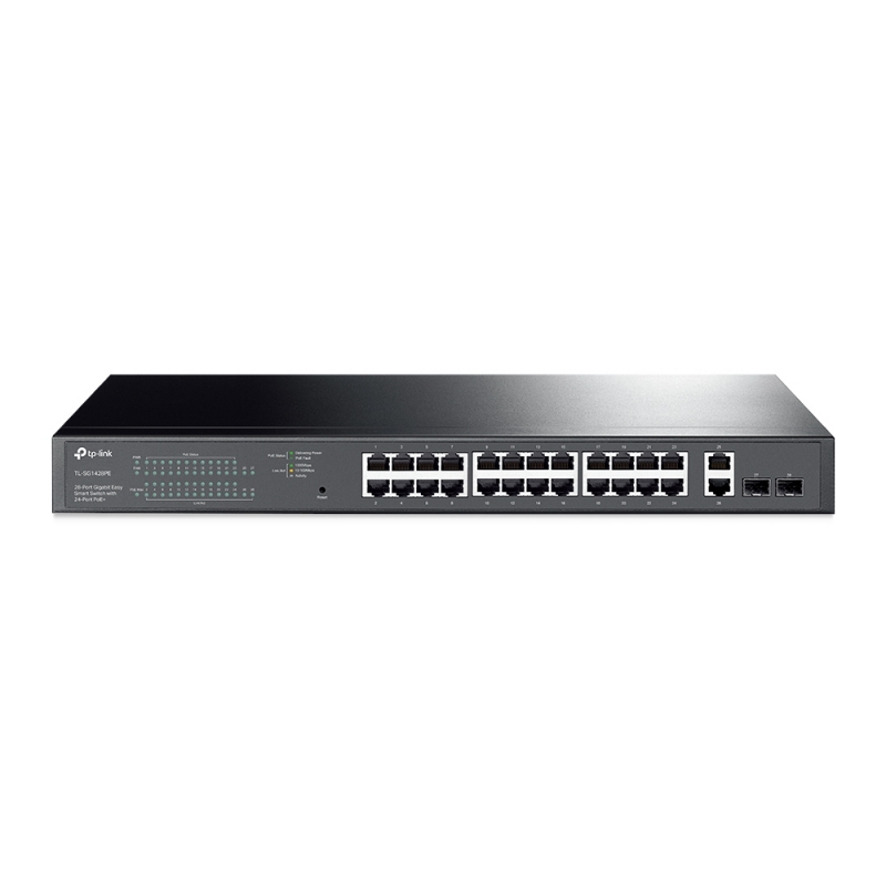 TP-Link TL-SG1428PE 28-Port Gigabit Easy Smart Switch with 24-Port PoE+ 32xVLAN 56Gbps Switching Capacity Rack Mountable, 5 Years Warranty
