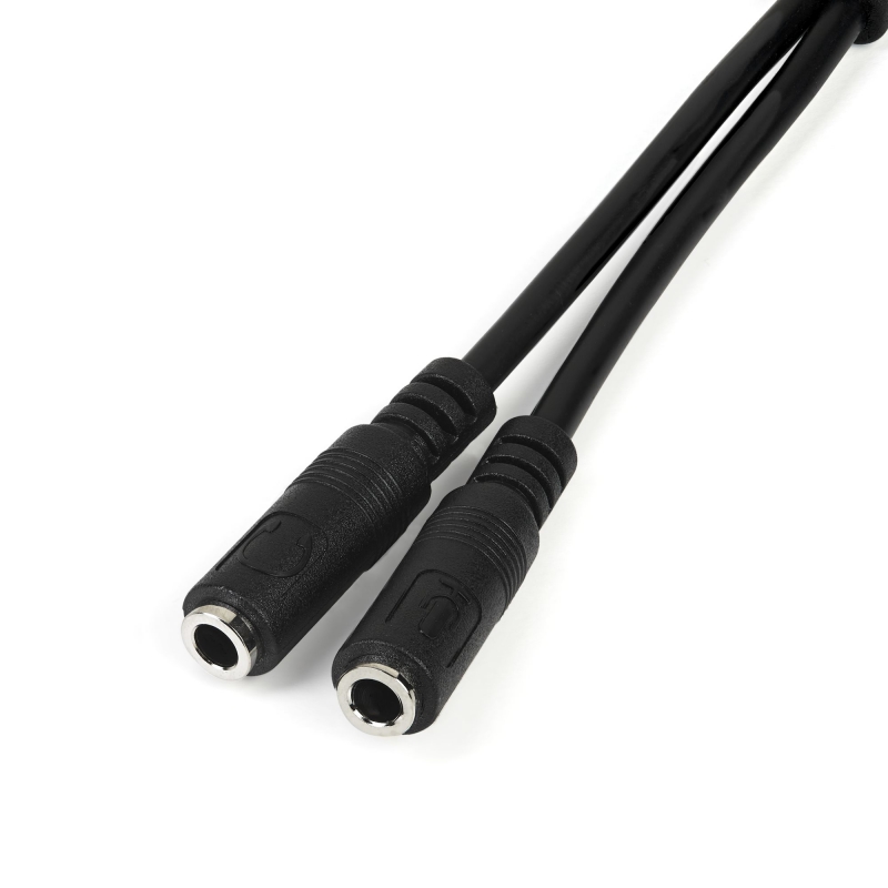 StarTech MUYHSMFF, ION to 2x 3 Position 3.5mm Headset Splitter Adapter - M/F - Headphone / Microphone Combo Jack Splitter - Y Cable