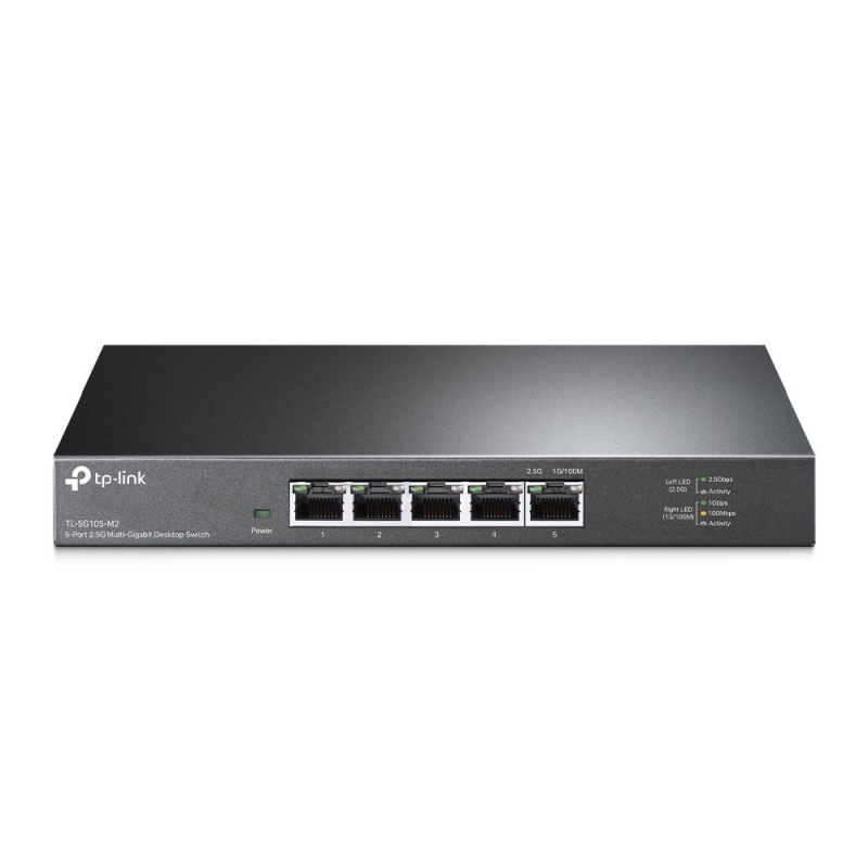 TP-Link TL-SG105-M2 5-Port 2.5G Desktop Switch, Up To 25G Switching Capacity, Connects 2.5G NAS/Server, 2.5G WiFi 6 AP, 4K Video, Wall-Mountable, 5 Year Warranty