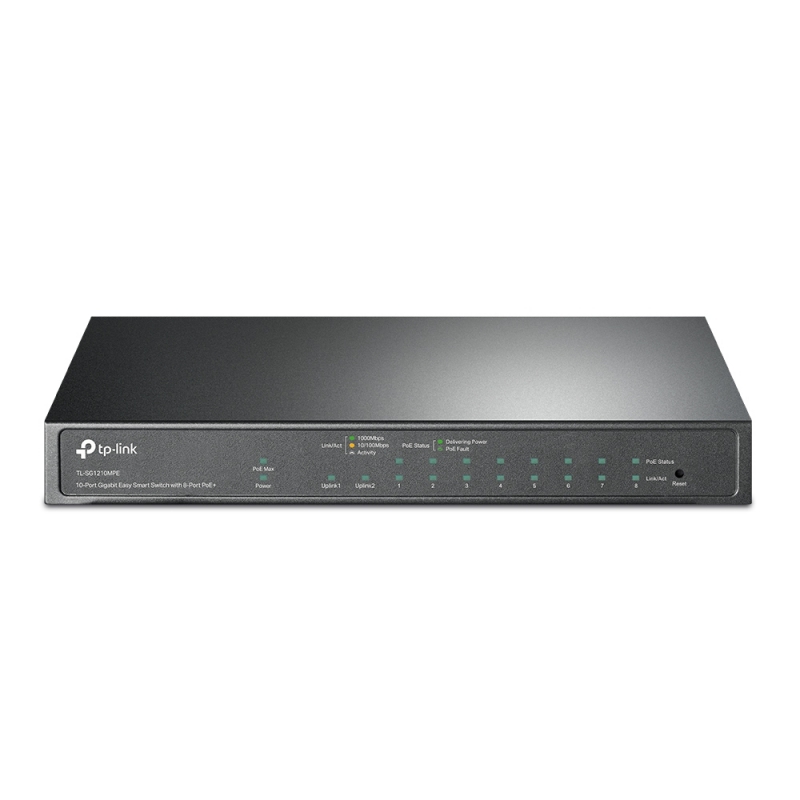 TP-Link TL-SG1210P 10-Port Gigabit Desktop Switch with 8-Port PoE+ IGMP Snooping 1 Gigabit SFP Slot, Fanless, 5 YR Warranty