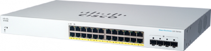 Cisco CBS220-24P-4G-AU, Smart Switch, 24xPOE Ports, 4xSFP Slots, 3 Year Warranty