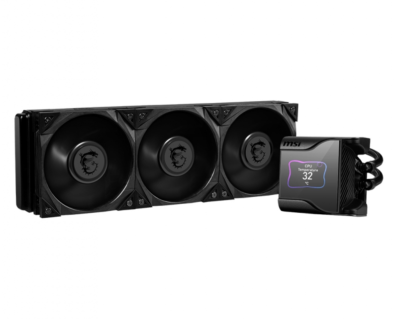 MSI MEG CORELIQUID S360, AIO Liquid CPU Cooler, Size: 3x120mm Fan, Socket: Intel LGA 2011/1155/2011-v3/1150/1700/1200/1156/1151/2066, AMD sTRx4/FM2/AM4/FM2+/AM2+/FM1/TR4/SP3/AM3/AM3+/AM2, Black, 3 Year Warranty