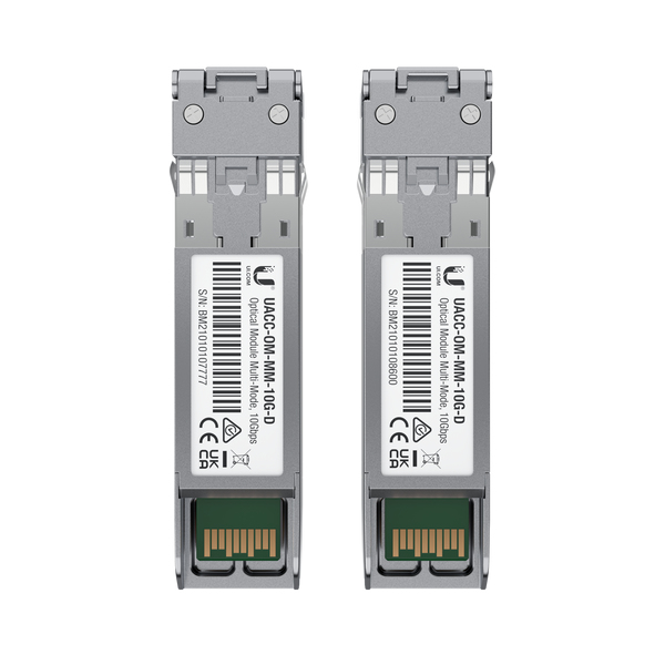 Ubiquti UACC-OM-MM-10G-D-2, UFiber SFP+ Multi-Mode Fiber Module, 10Gbps, Pack of 2, 1 Year Warranty