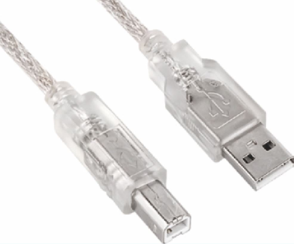 Astrotek AT-USB-AB-2M, USB 2.0 Printer Cable, Type-A Male to Type-B Male, Length: 2m, Transparent Color, 1 Year Warranty