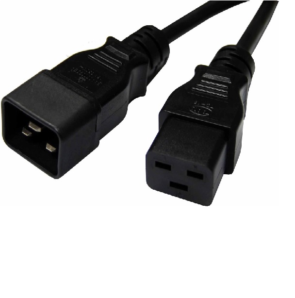 8Ware RC-3084-010, Power Extension Cable Lead, 15A IEC-C19 to IEC-C20 Male to Female for UPS, 1m, 1 Year warranty