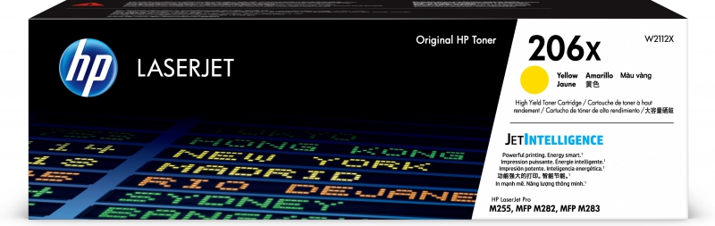 HP 206X YELLOW TONER - HIGH YIELD - APPROX 2.45K PAGES - FOR M283, M255 PRINTERS