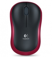 Logitech M185 Wireless Mouse, USB, Red