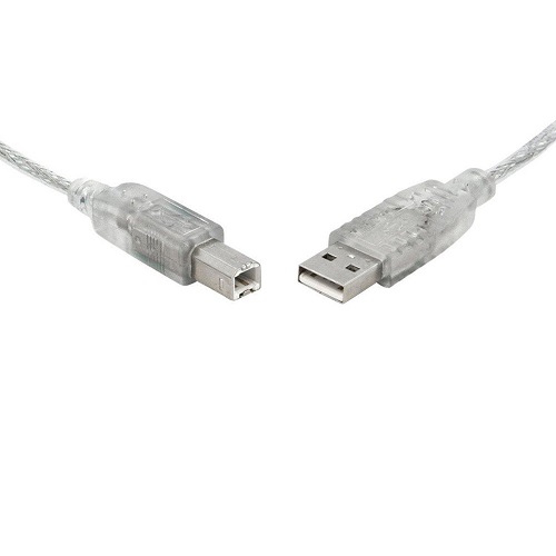 8Ware UC-2000AB, 0.5m, USB 2.0, A to B Transparent Metal Sheath UL Approved, 1 year warranty