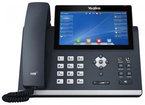 Yealink SIP-T48U, 7" Touch Screen, 800x480 pixel colour, Dual-port Gigabit Ethernet, Dual USB port, USB recording, Wi-Fi, Bluetooth, 1 Year Warranty