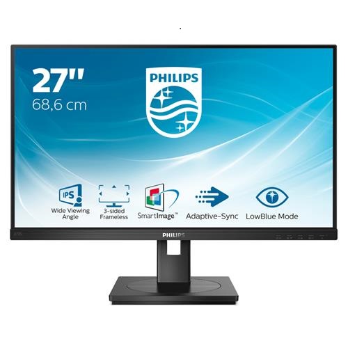 Philips 272S1AE, 27" IPS WLED, 1920x1080, 16:9, 4ms, 75Hz, AdaptiveSync, 1xHDMI, 1xDP, 1xDVI-D, 1xVGA, Speakers, VESA, Adjustable Height, Tilt, Swivel, Pivot, 4 Year Warranty