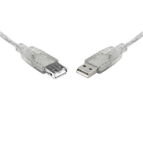 8ware UC-2002AAE, USB 2.0 Extension Cable Type A to A M/F Transparent, 2m, 1 Year Warranty