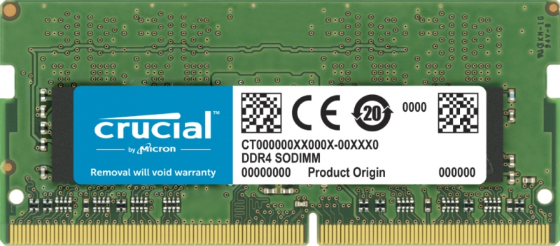 Crucial CT32G4SFD832A, SODIMM, DDR4 32GB(1x32GB), 3200MHz, CL22, 1.2V, Limited Lifetime Warranty