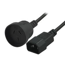 8ware RC-3083, 3 Core Power Cord with Mains Socket to IEC-C14 Male, (UPS to Socket) 15cm, Black, 1 Year warranty