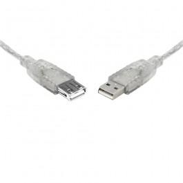 8ware UC-2005AAE, USB 2.0 Certified Extension Cable Type A to A M/F Transparent, 5m, 1 Year Warranty