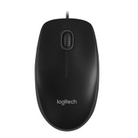 Logitech B100 Optical Mouse, Wired, 1000 dpi, USB, Black