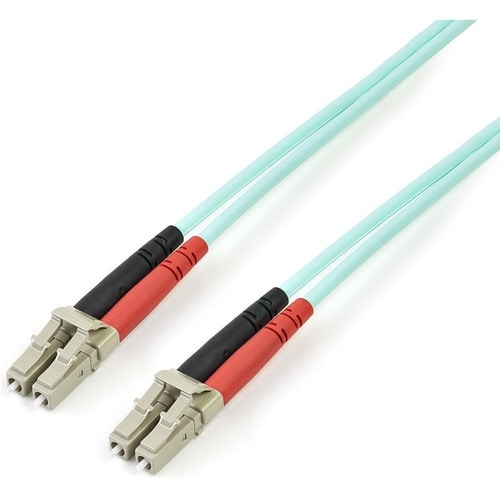 StarTech A50FBLCLC3, 3m, 10 Gb Aqua Multimode 50/125 Duplex LSZH Fiber Patch Cable, LC to LC OM3 50 Micron Fiber Optic Patch Cord, Limited Lifetime Warranty