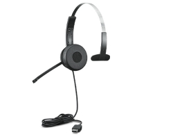 Lenovo 4XD1B61617, 100 Mono USB Headset, USB-A, Cable Length: 1.8m, Black