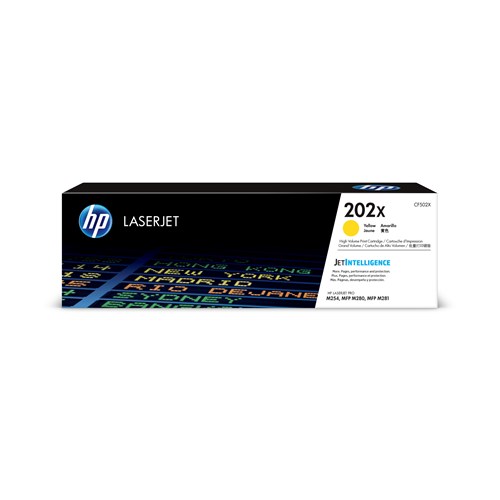 HP CF502X, 202X Yellow LaserJet Toner Cartridge