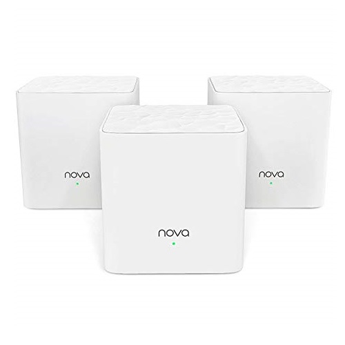 Tenda Nova MW3 3-pack, AC1200 Whole Home Mesh WiFi System, 3500sq.ft, 2.4GHz:300Mbps, 5GHz: 867 Mbps, 802.11ac/a/b/g/n, Connects Max 40 devices, 1*FE WAN/LAN, 1*FE LAN, 1Year Warranty