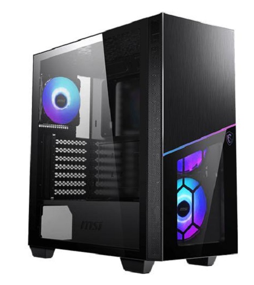 MSI MPG SEKIRA 100R, Mid-Tower, Tempered Glass, Drive Bays: 2x2.5", 2x3.5", Expansion Slot: 7, Motherboard Support: ATX/Micro-ATX/Mini-ITX, Pre-Installed Fan: 4x120mm, RGB, Black