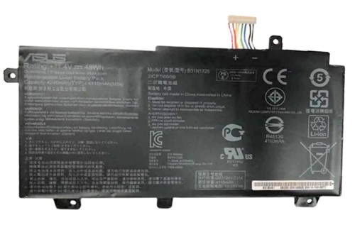 Asus 0B200-03400000, Li-ion, 48Wh Battery, Battery Volt: 11.4V, Black