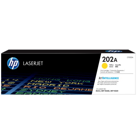 HP CF502A, 202A Yellow LaserJet Toner Cartridge
