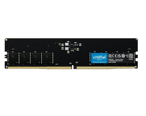 *Limits Apply, contact your AM* Crucial CT32G48C40U5, DIMM, DDR5 32GB(1x32GB), 4800MHz, CL40, 1.1V, Black, Limited Lifetime Warranty
