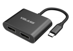 Vola Aluminium 4K USB-C to Dual DisplayPort Adapter
